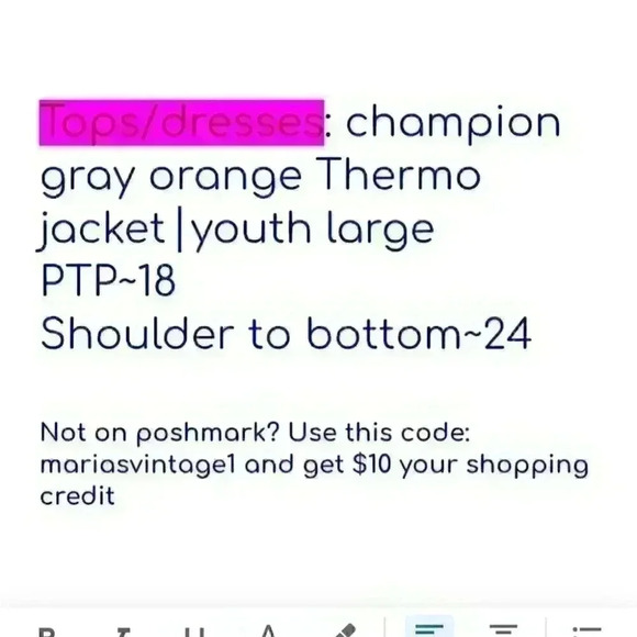 CHAMPION DARK GRAY ORANGE THERMAL youth zip hoodie jacket LARGE - Picture 4 of 4